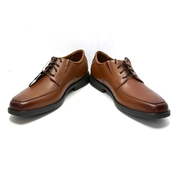 Clarks Men's Cosgrove Apron Dress ShoesOxfords Tan Leather Size 11.5M NWT/BOX